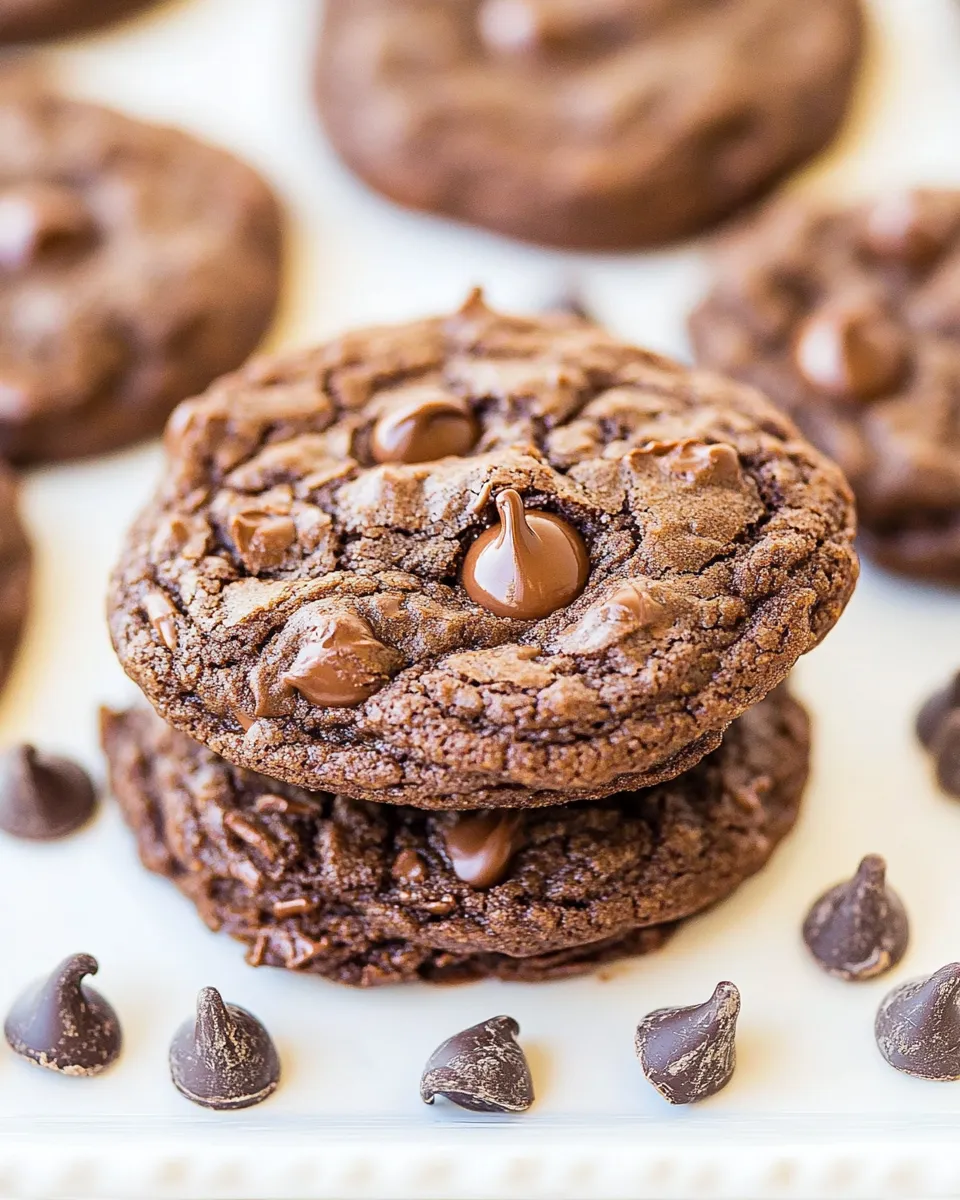 Easy Chewy Chocolate Fudge Cookies (Vegan) food shot