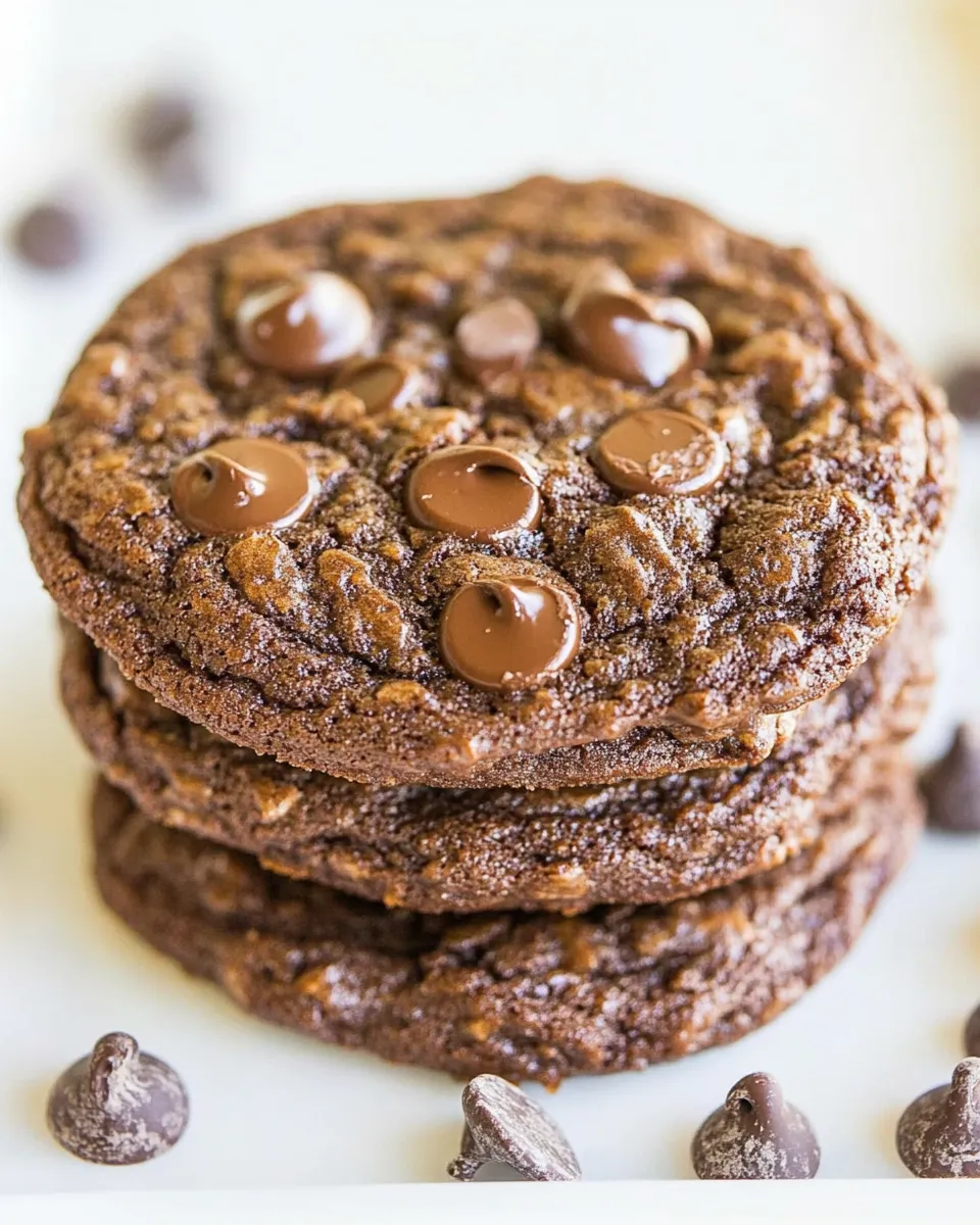 Best Chewy Chocolate Fudge Cookies (Vegan) plate image