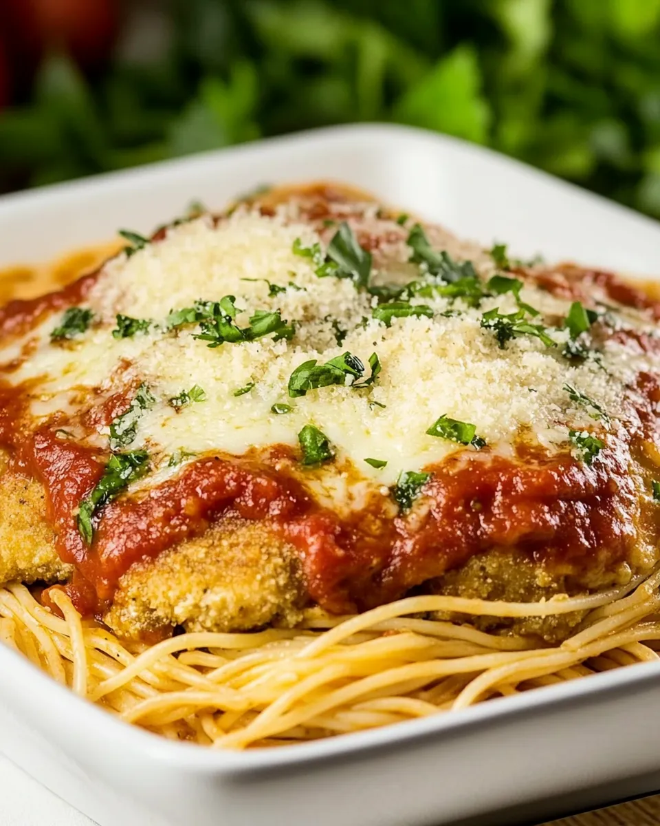 Classic Chicken Parmesan and Spaghetti Marinara dish photo