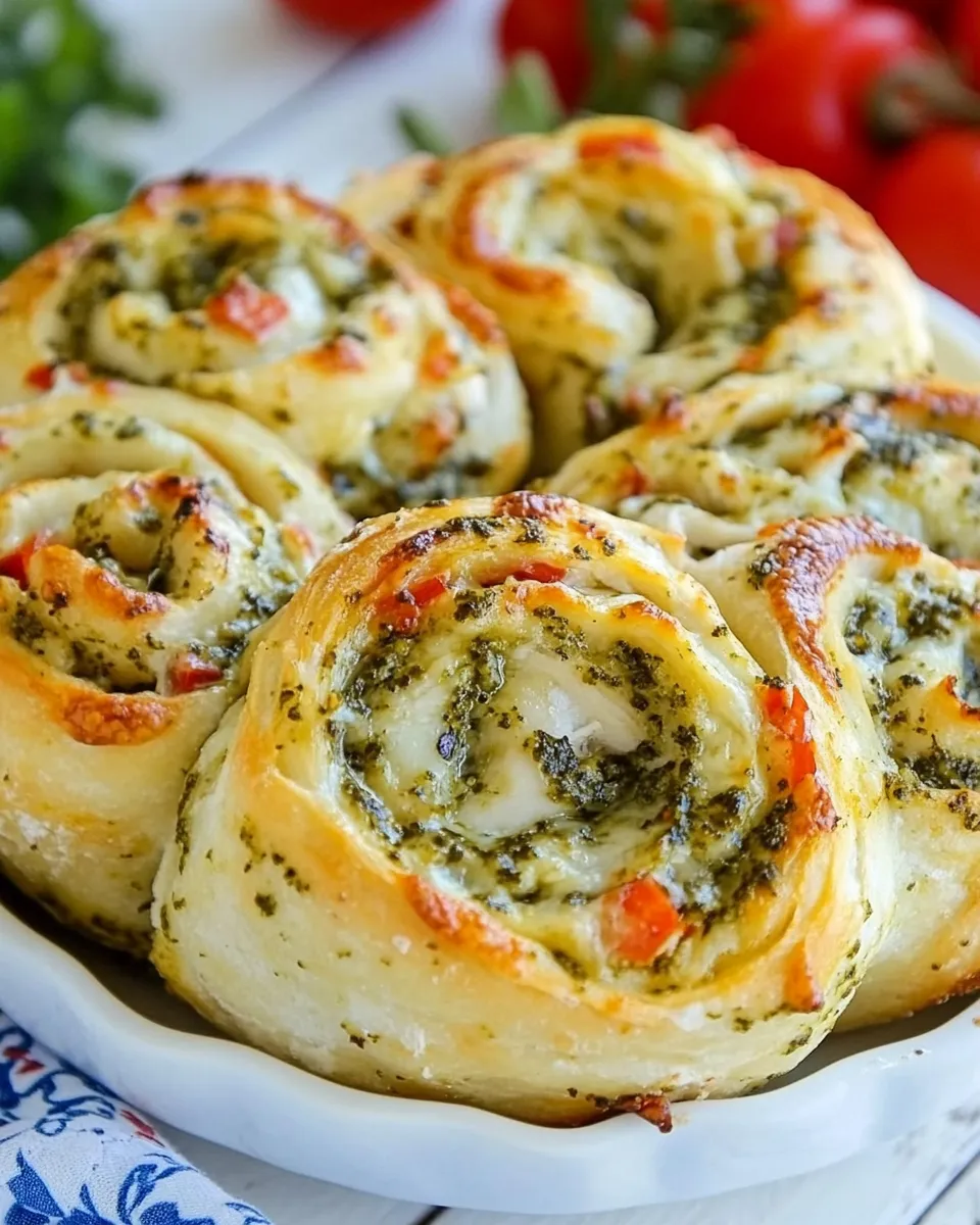 Best Chicken Pesto Pizza Rolls shot