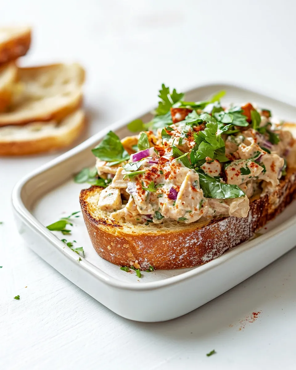 Homemade Chicken Salad Tartine Toasts photo