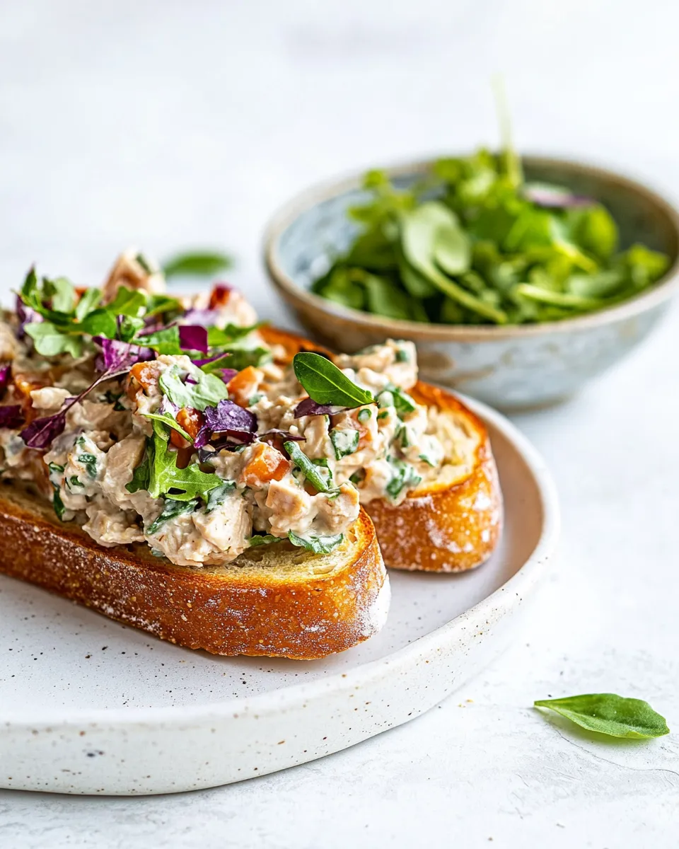 Classic Chicken Salad Tartine Toasts image