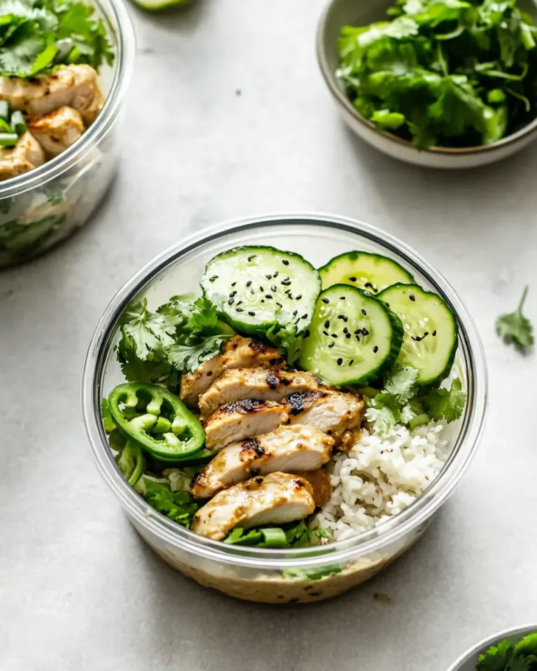 Easy Chicken Satay Meal Prep Bowls photo