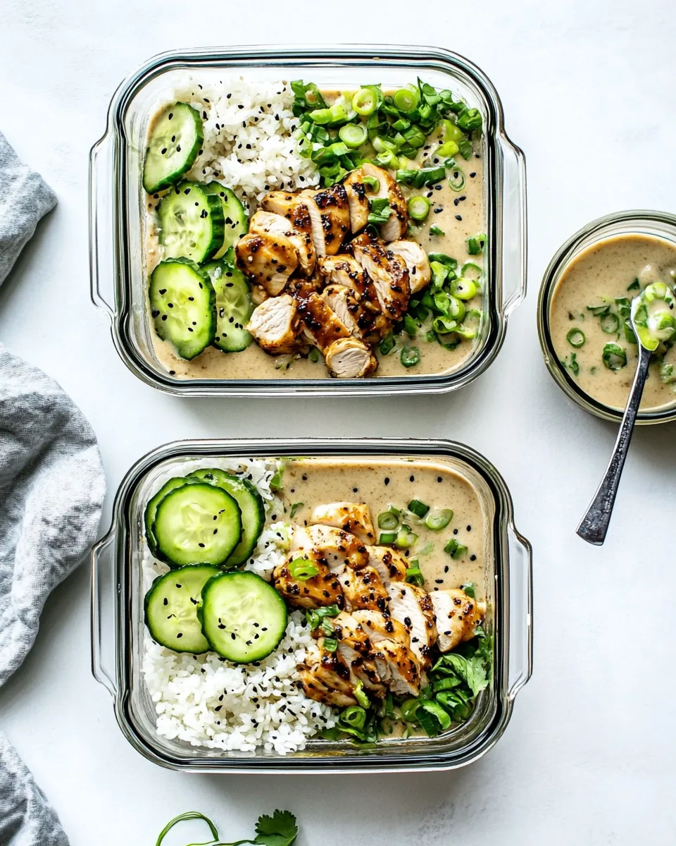 Delicious Chicken Satay Meal Prep Bowls image