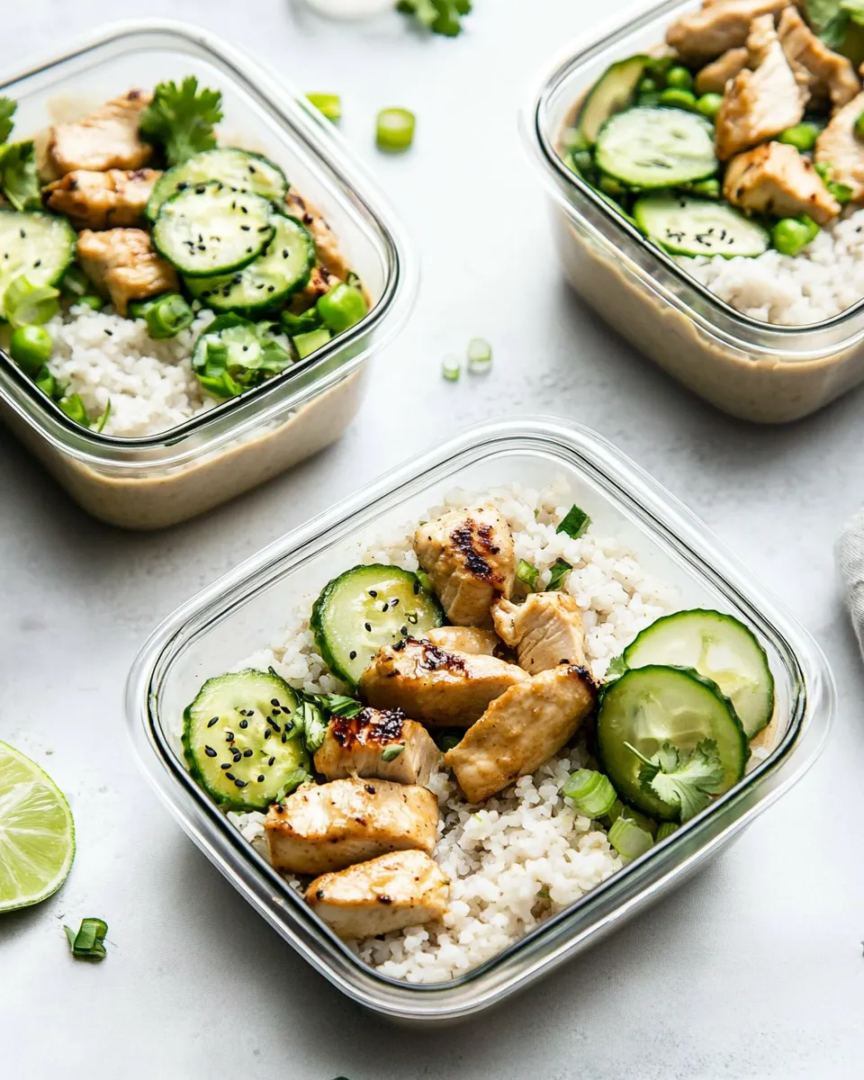 Homemade Chicken Satay Meal Prep Bowls recipe photo