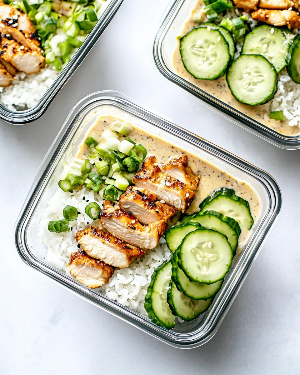 Quick Chicken Satay Meal Prep Bowls shot