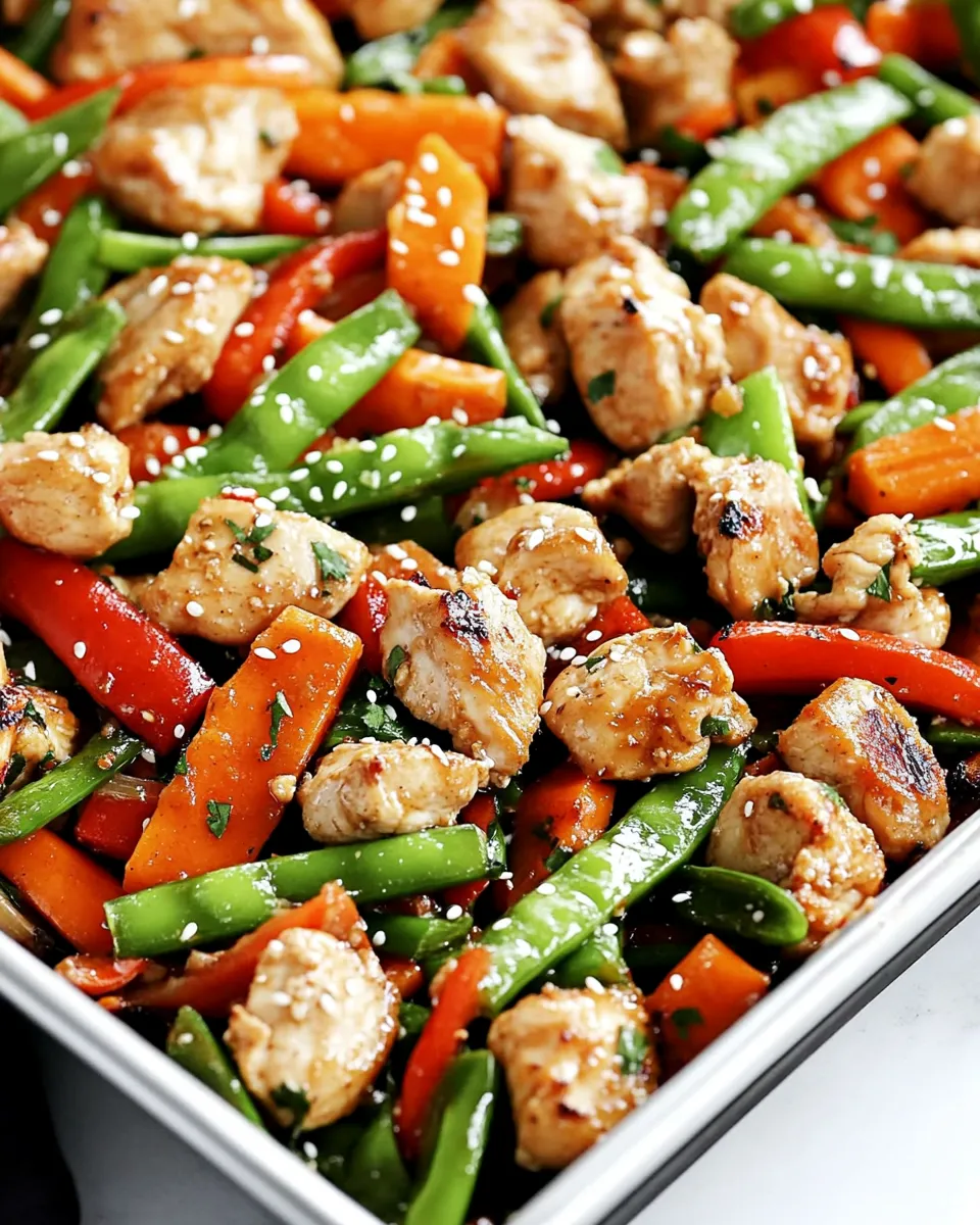 Homemade Chicken Stir-Fry Sheet Pan Meal photo