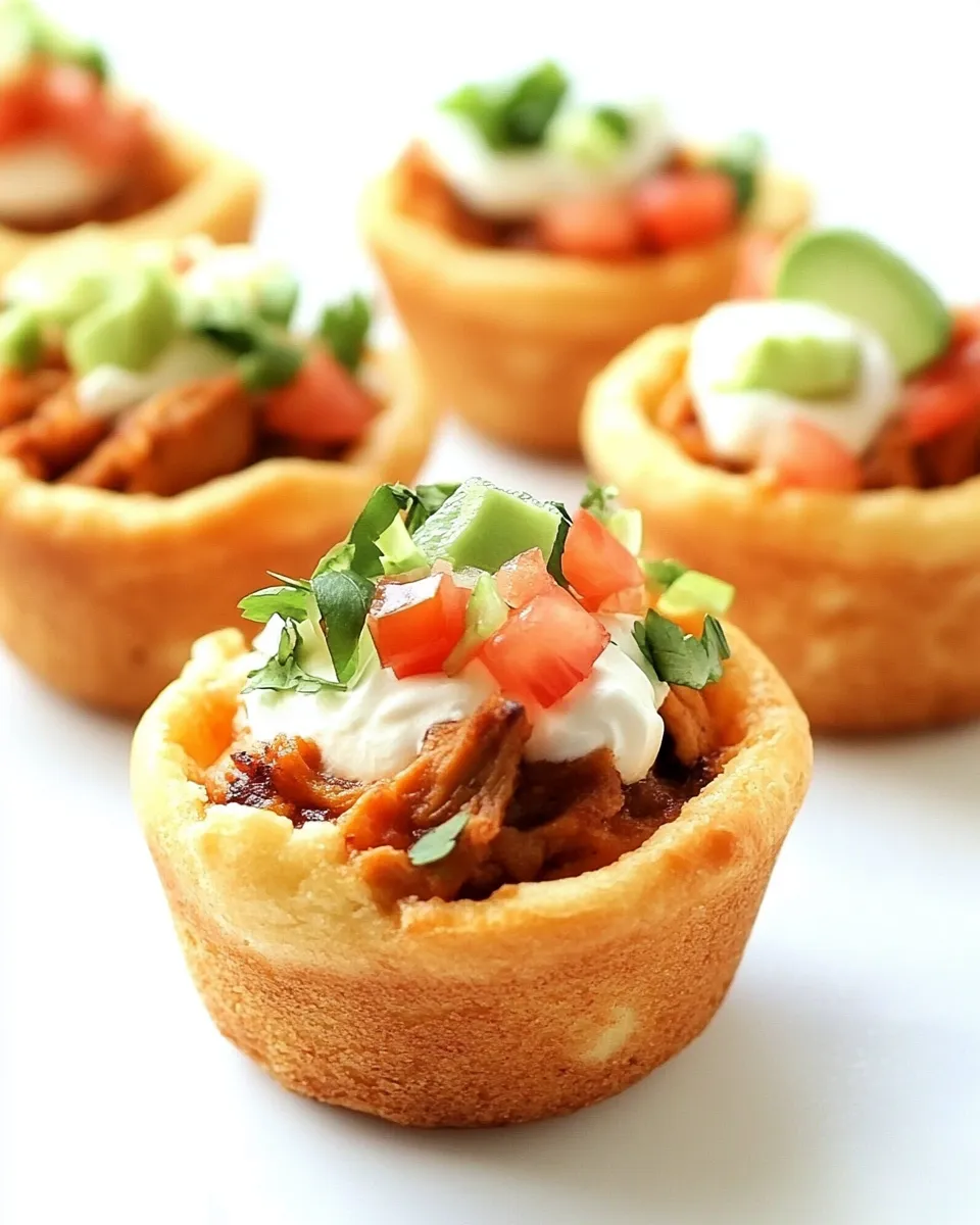 Savory Chicken Taco Cupcakes shot
