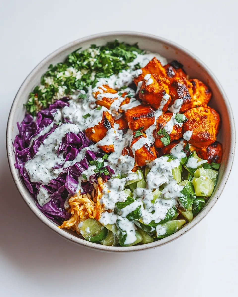 Homemade Chicken Tandoori Bowl with Minty Indian Yogurt Dressing Recipe photo