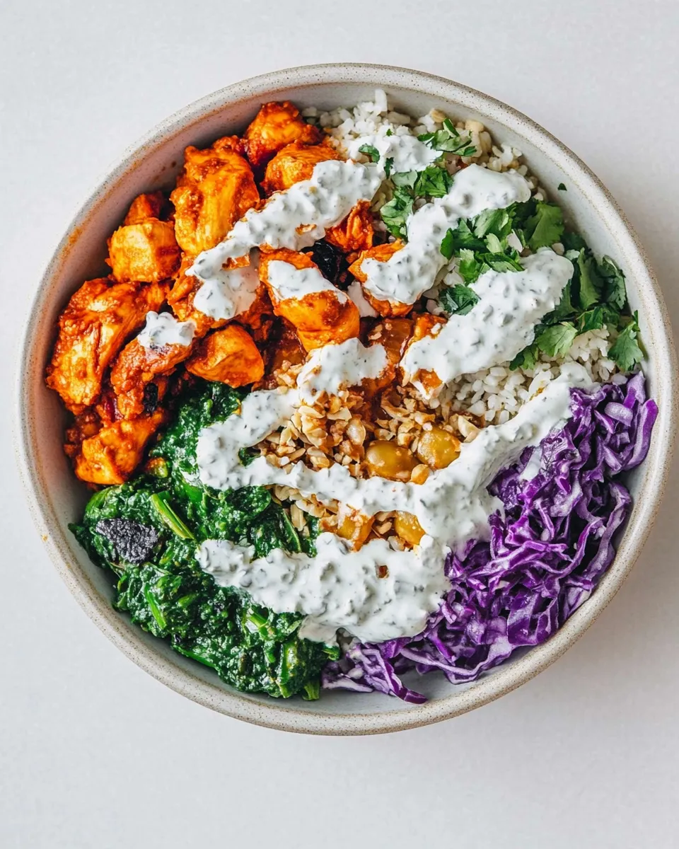 Classic Chicken Tandoori Bowl with Minty Indian Yogurt Dressing Recipe image