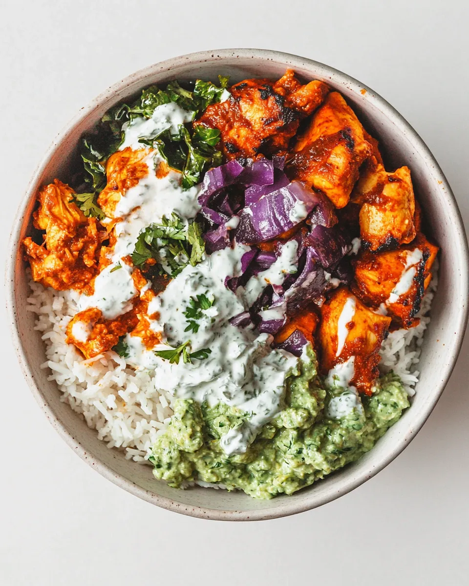 Delicious Chicken Tandoori Bowl with Minty Indian Yogurt Dressing Recipe picture