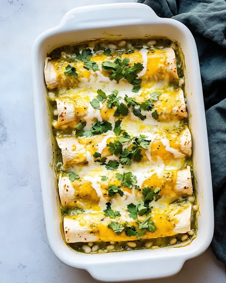 Homemade Chicken and White Bean Enchiladas with Creamy Salsa Verde photo