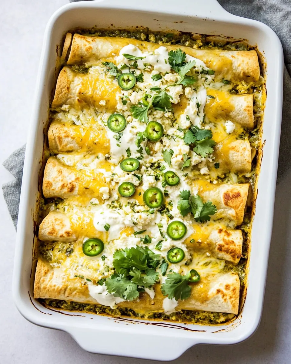 Delicious Chicken and White Bean Enchiladas with Creamy Salsa Verde image