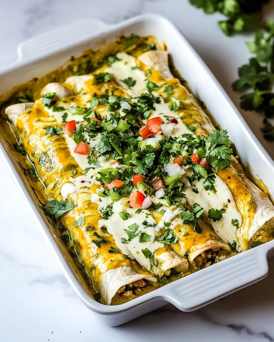 Easy Chicken and White Bean Enchiladas with Creamy Salsa Verde shot