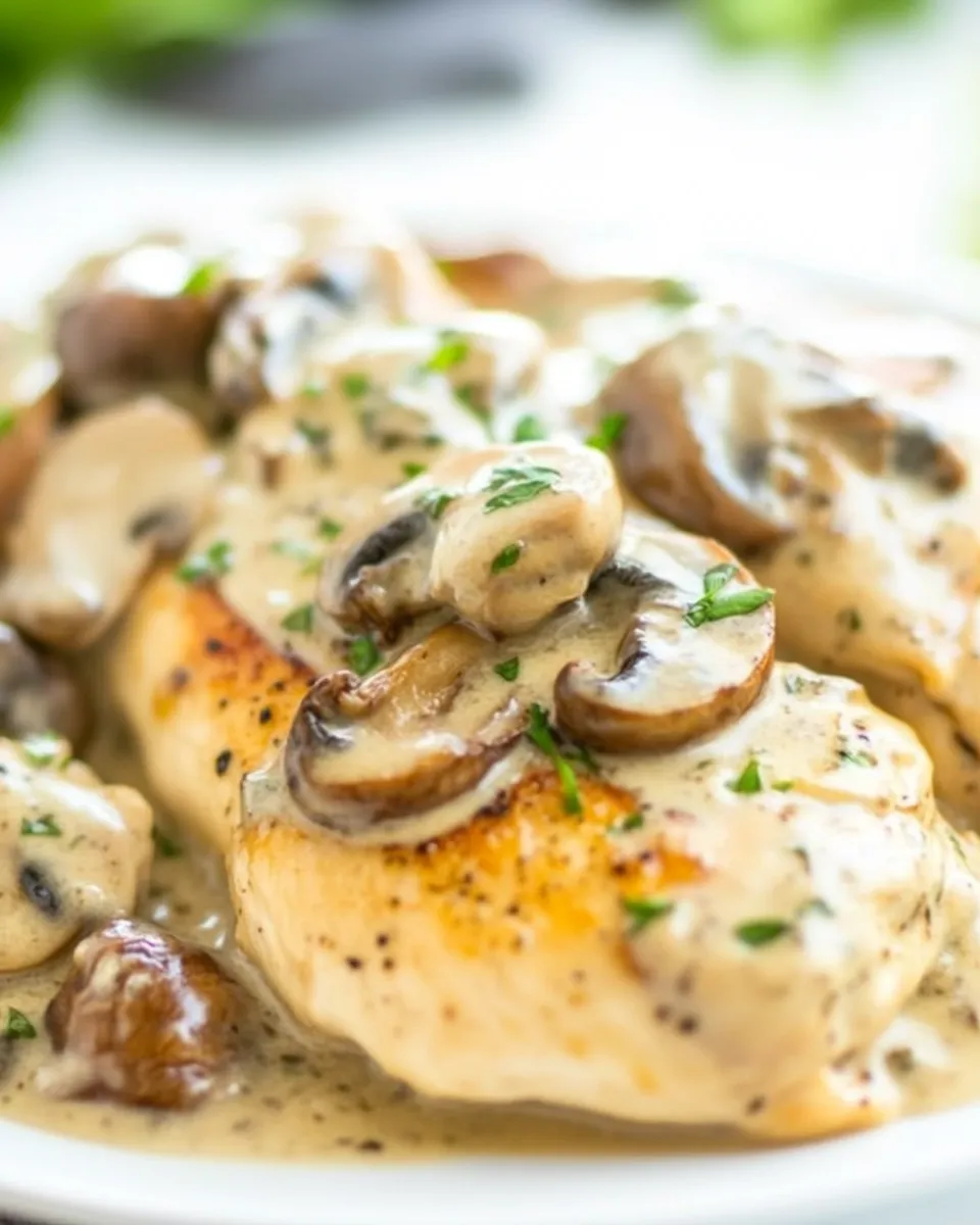 Homemade Chicken with Mushroom Cream Sauce photo