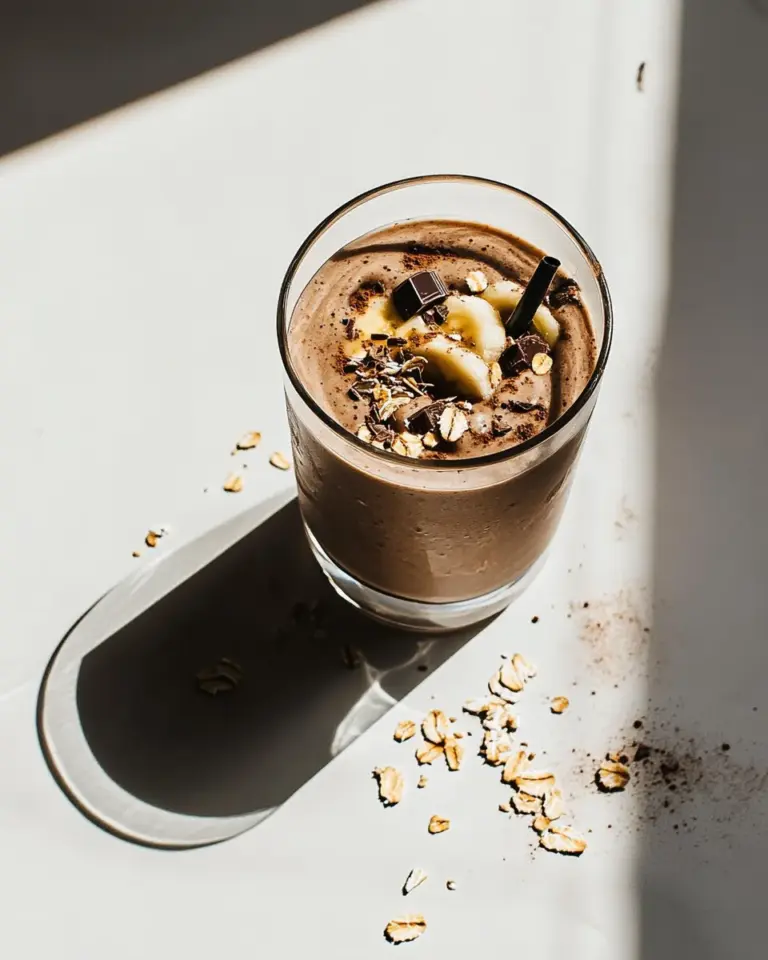 Easy Chocolate Banana Oat Breakfast Smoothie photo