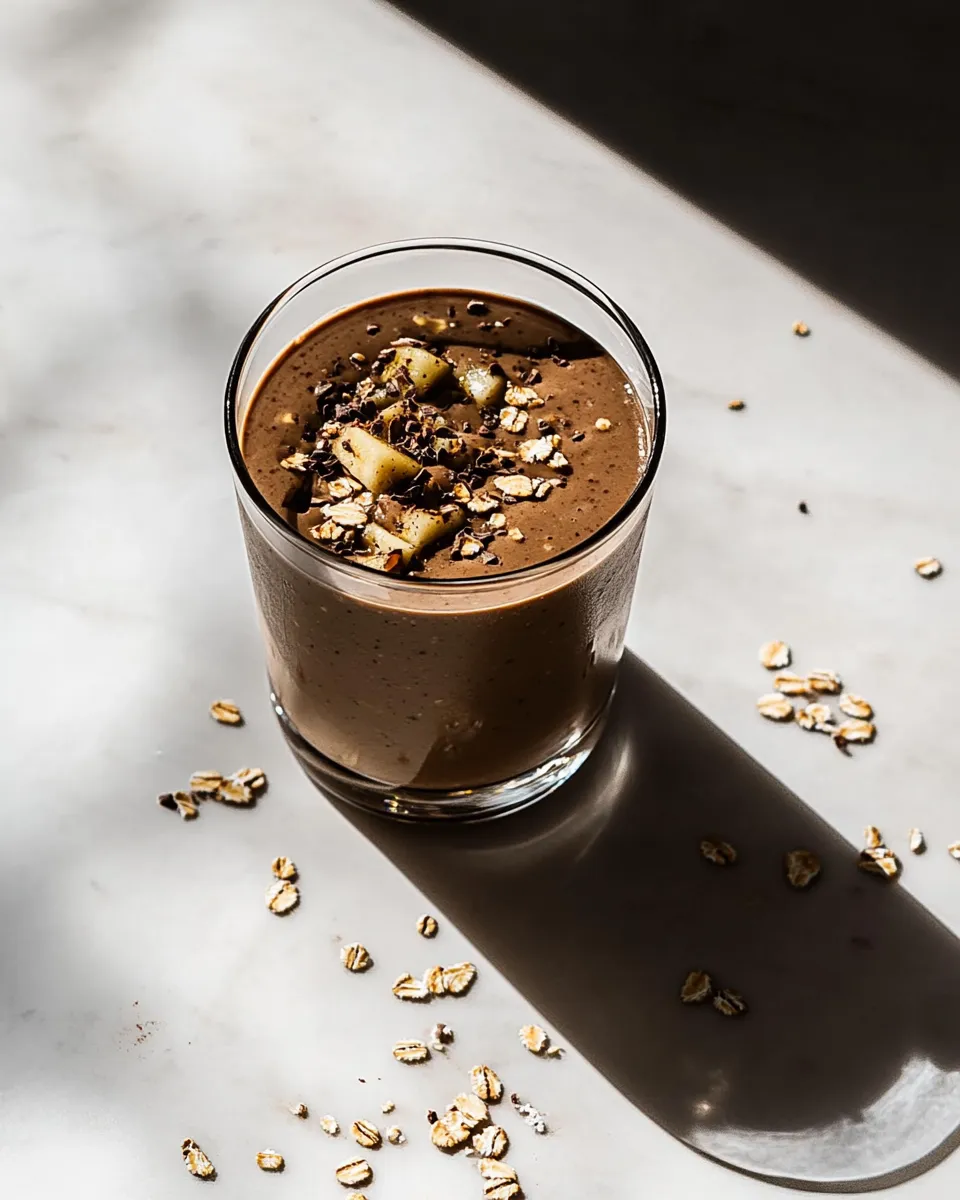 Delicious Chocolate Banana Oat Breakfast Smoothie image