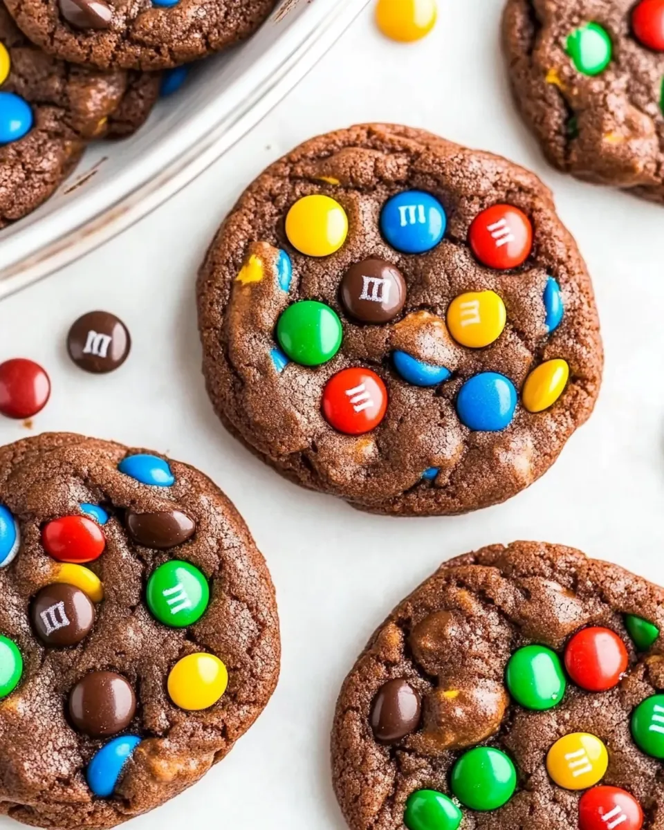 Quick Chocolate Cake Mix M&Ms Cookies shot