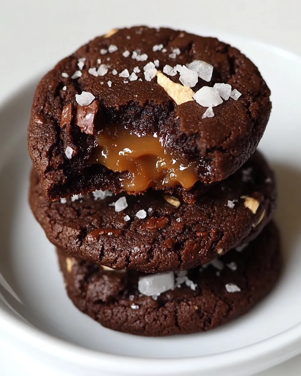 Classic Chocolate Caramel Cookies with Sea Salt recipe photo