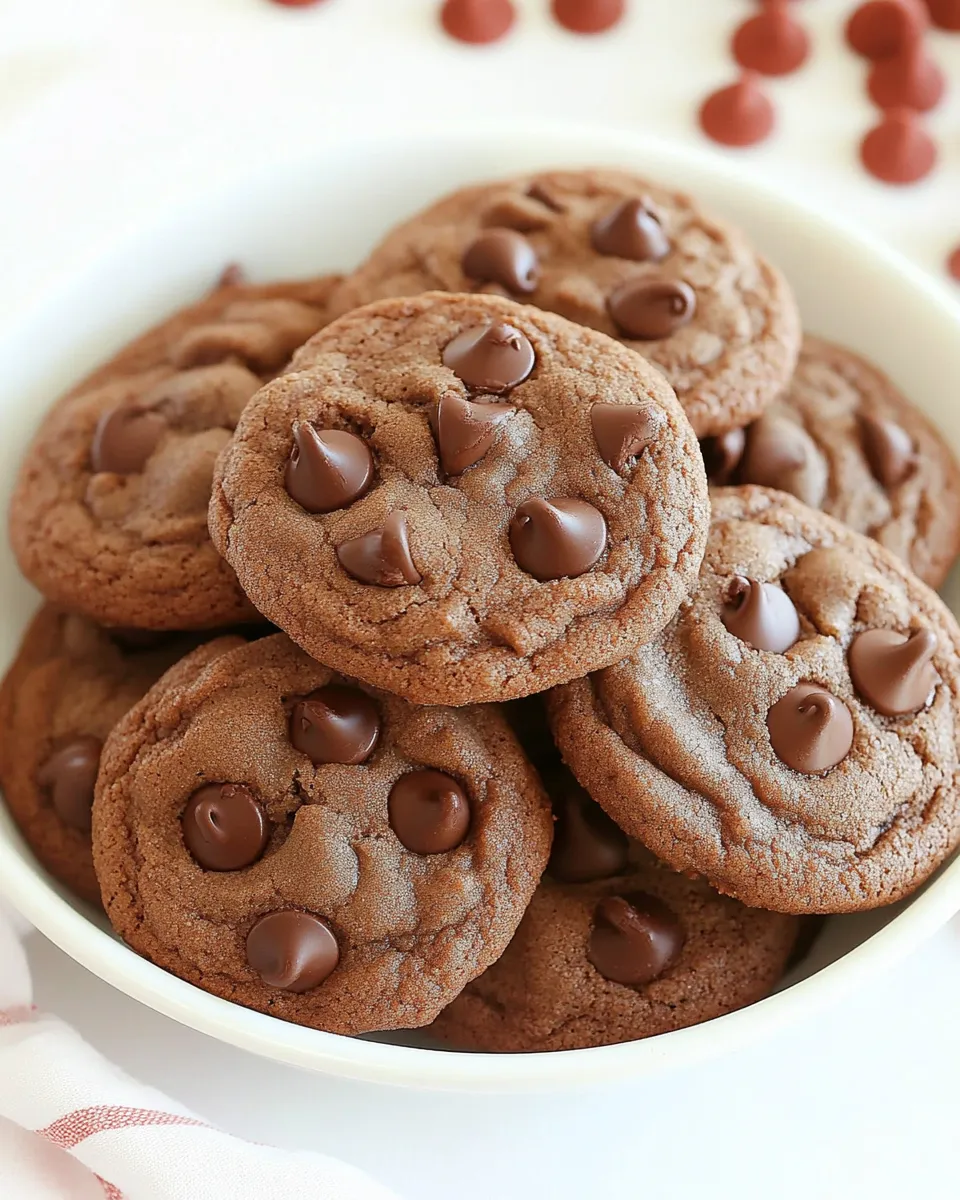 Homemade Chocolate Chocolate Chip Pudding Cookies photo