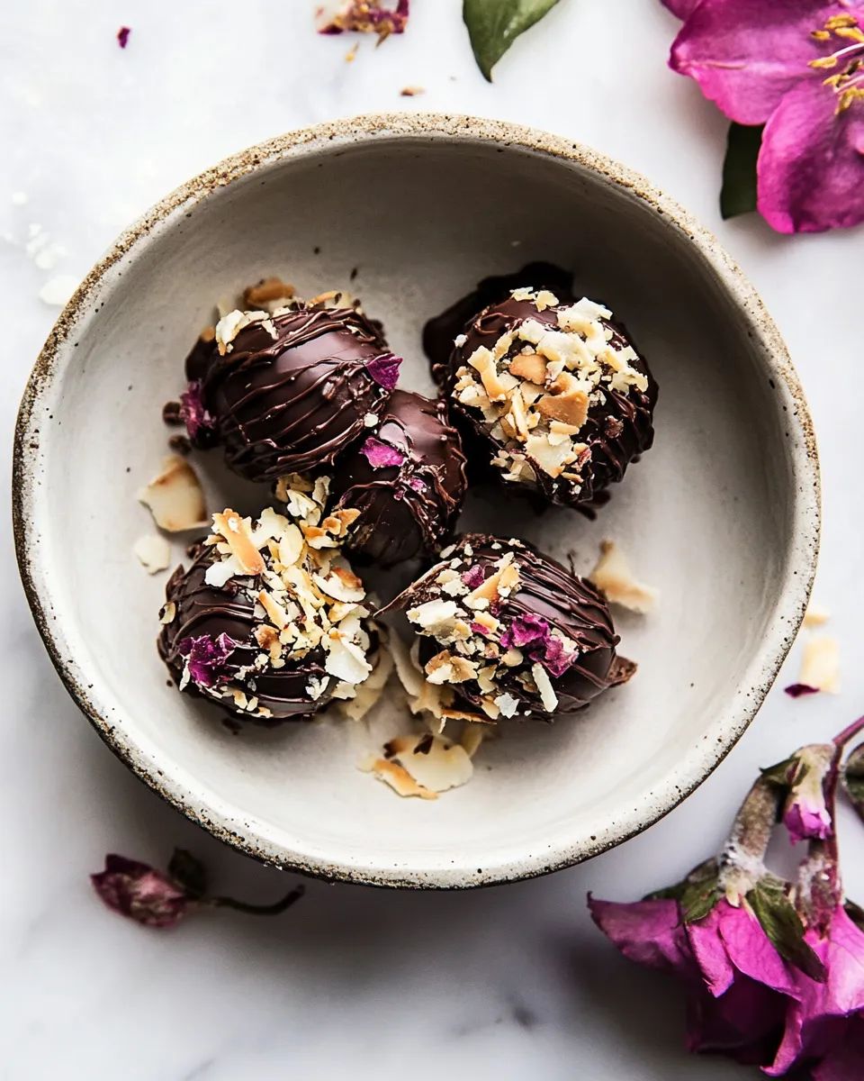 Perfect Chocolate Dipped Coconut Caramel Macaroons. recipe photo