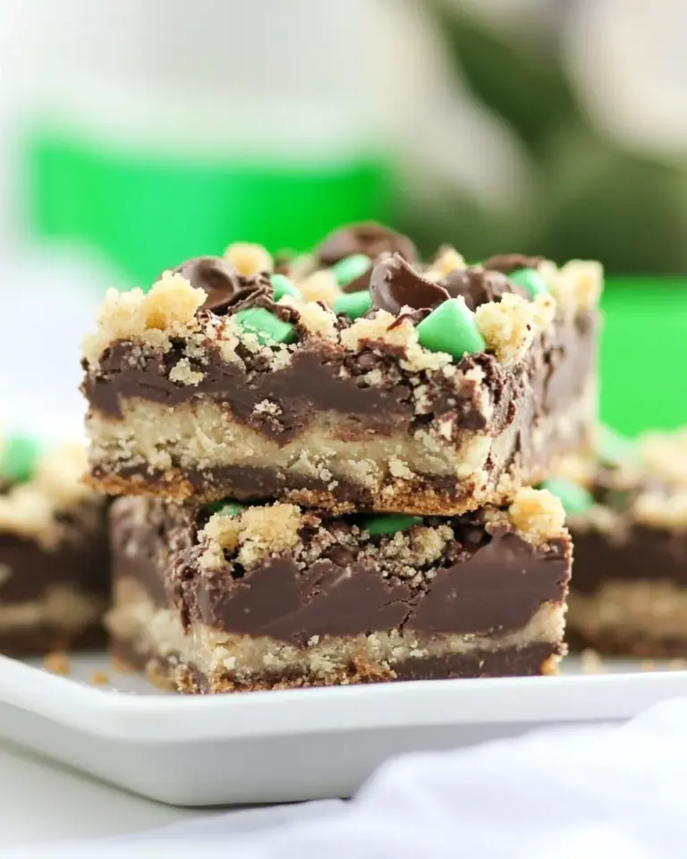Easy Chocolate Mint Fudge Crumb Bars photo