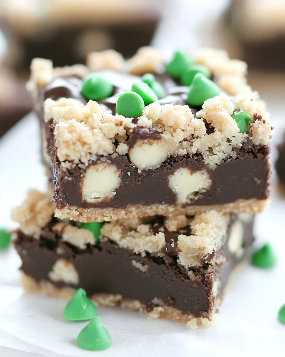 Classic Chocolate Mint Fudge Crumb Bars recipe photo