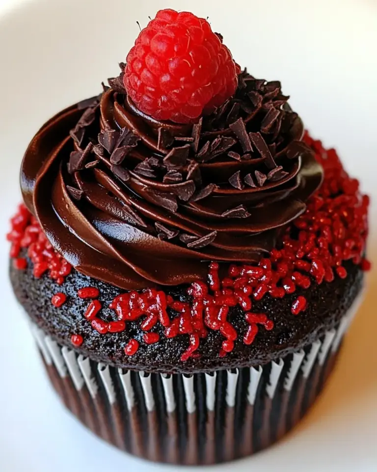 Homemade Chocolate Raspberry Truffle Cupcakes photo