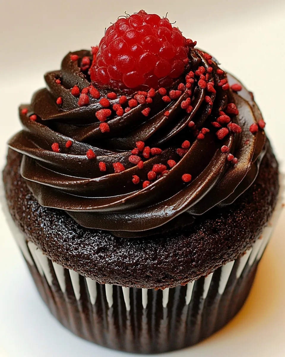 Easy Chocolate Raspberry Truffle Cupcakes recipe photo