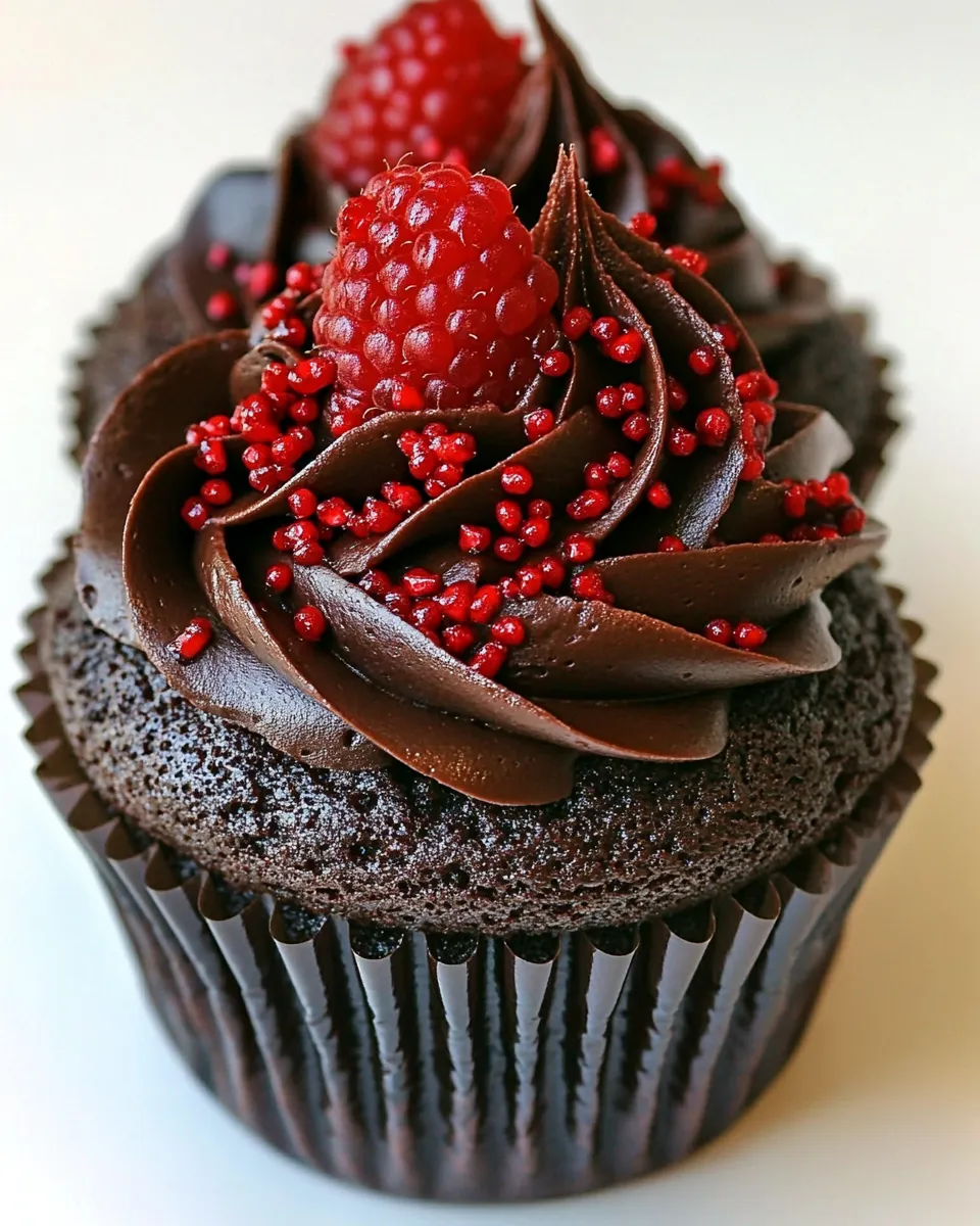 Best Chocolate Raspberry Truffle Cupcakes shot