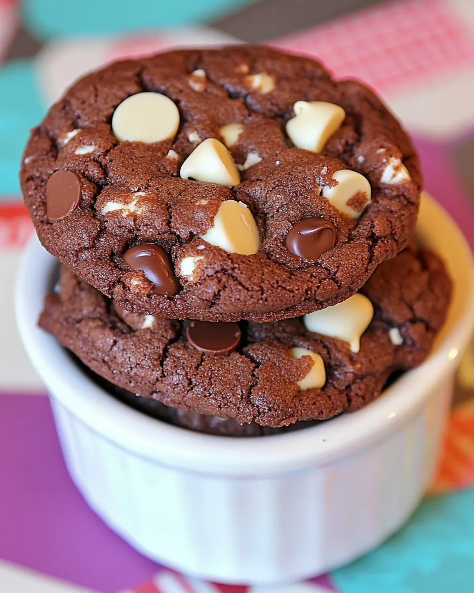 Delicious Chocolate White Chocolate Chip Cookies recipe image