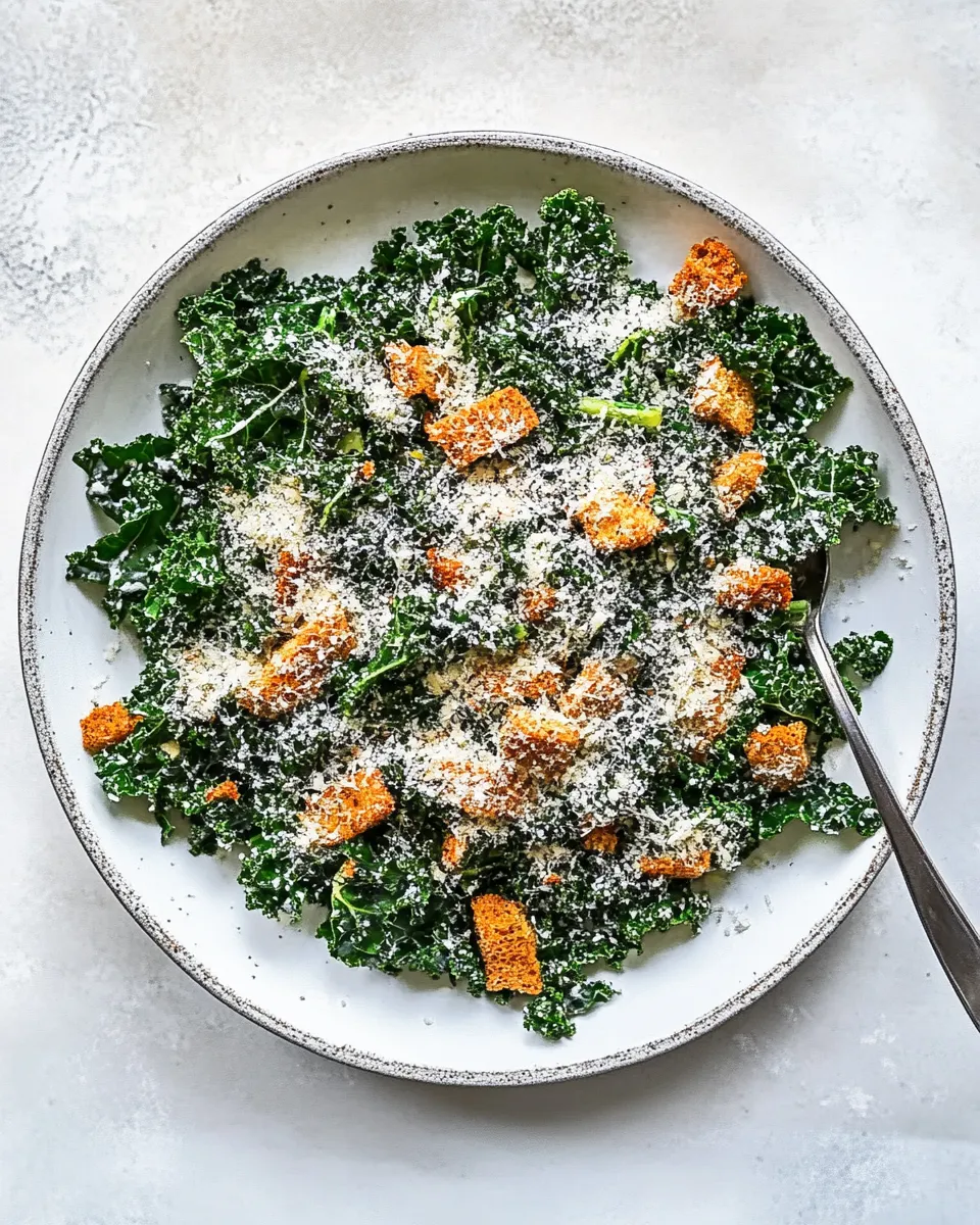 Healthy Chopped Kale Caesar Salad recipe photo