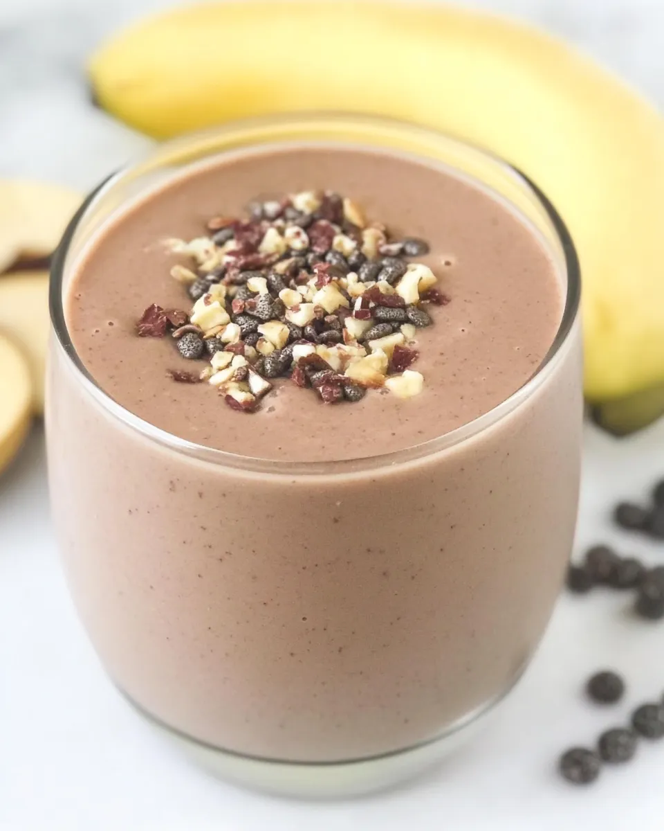 Healthy Chunky Monkey Protein Smoothie (Vegan!) recipe photo