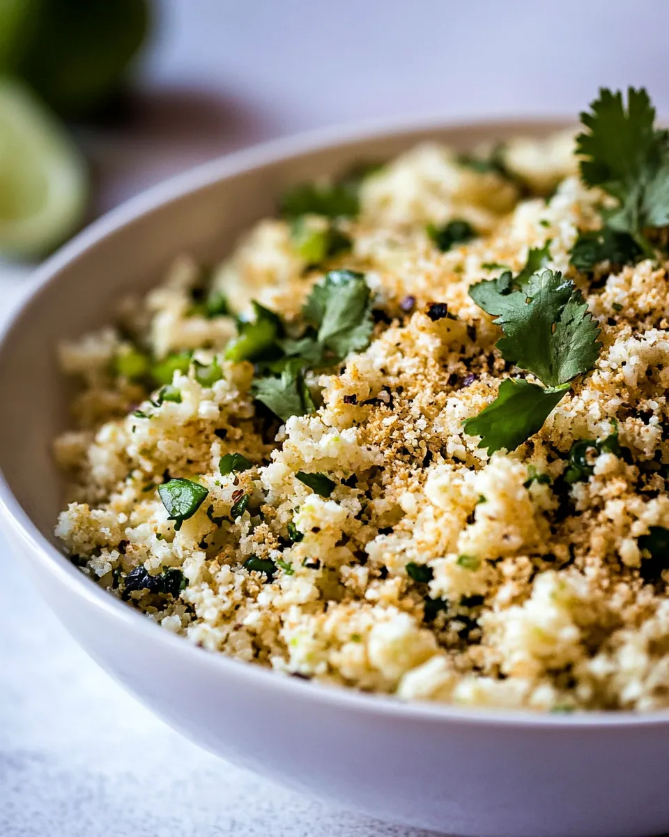 Delicious Cilantro Lime Cauliflower Rice shot