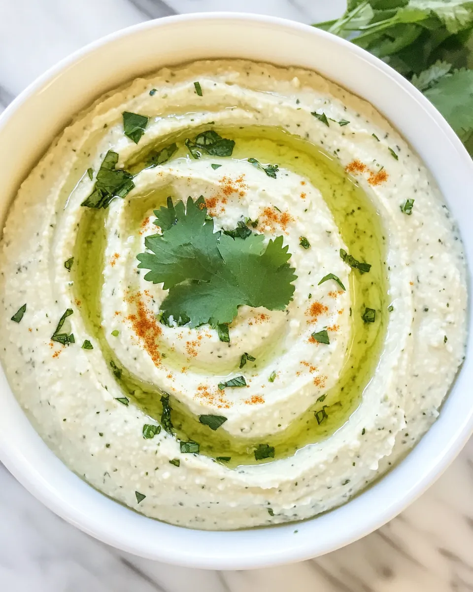 Easy Cilantro Lime White Bean Hummus. image