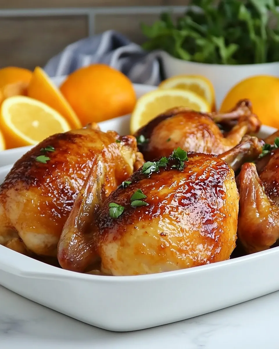 Savory Citrus Marinated Cornish Game Hens shot