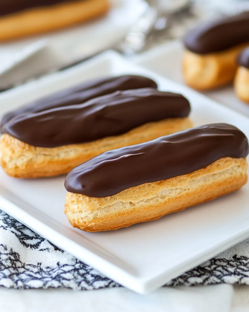 Tasty Classic Eclairs shot