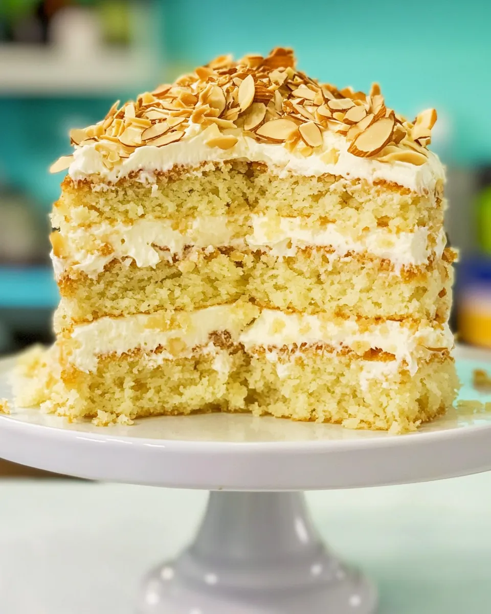 Delicious Coconut Almond Cream Cake shot
