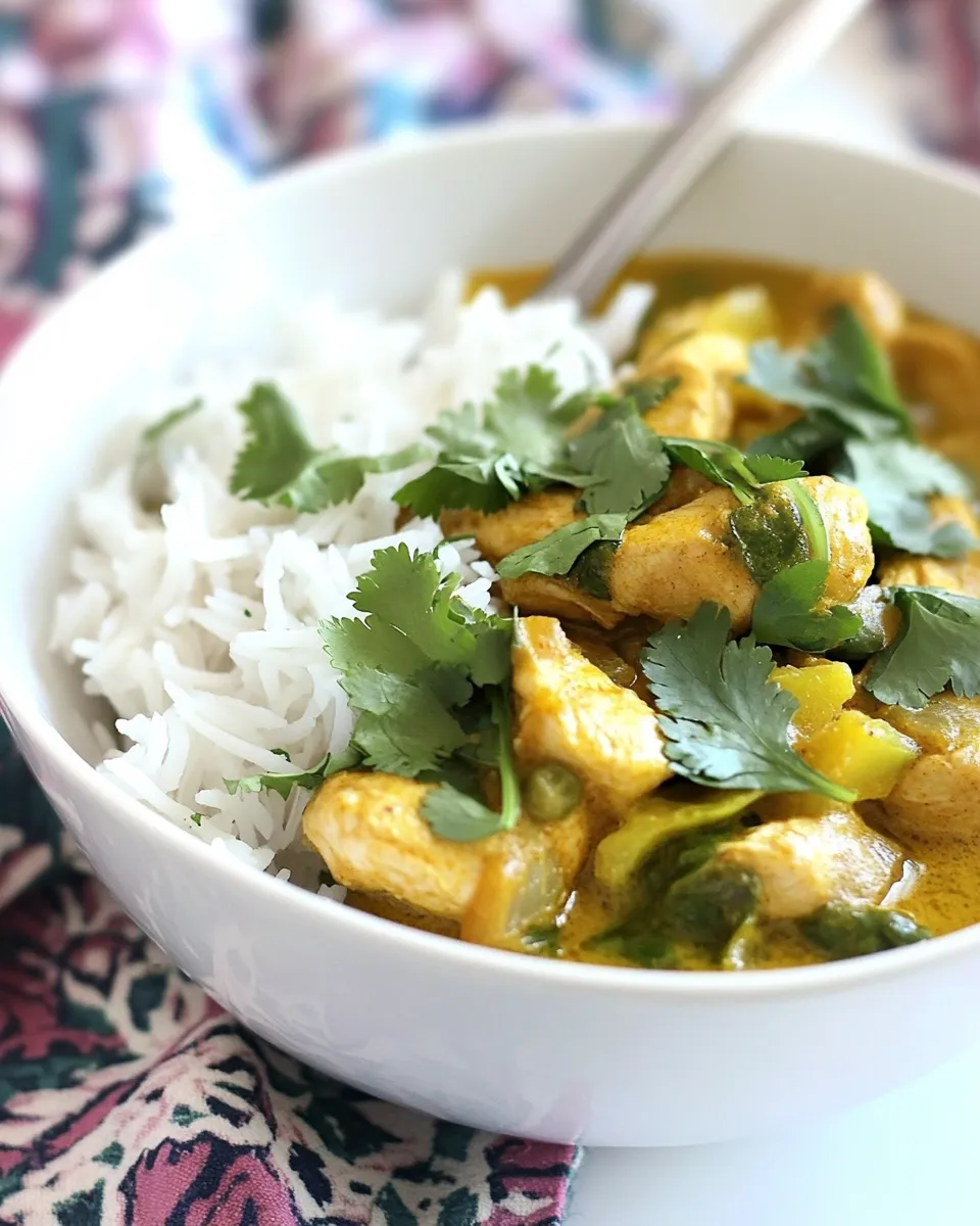 Delicious Coconut Chicken Curry shot