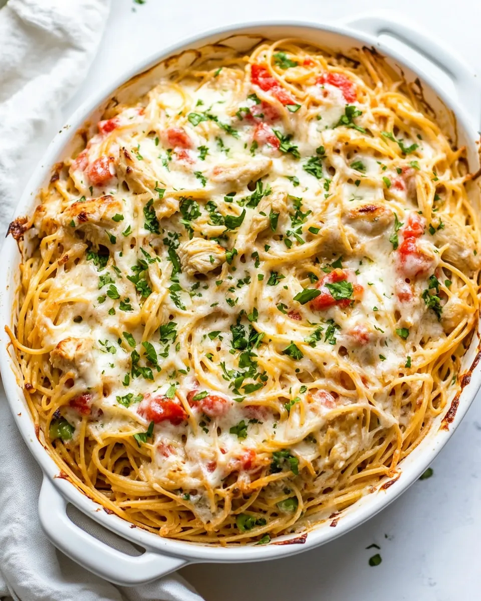 Delicious Creamy Chicken Spaghetti shot