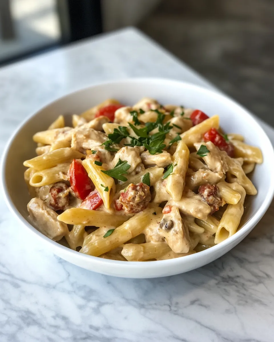 Delicious Creamy Chicken and Chorizo Pasta (no tomato) image