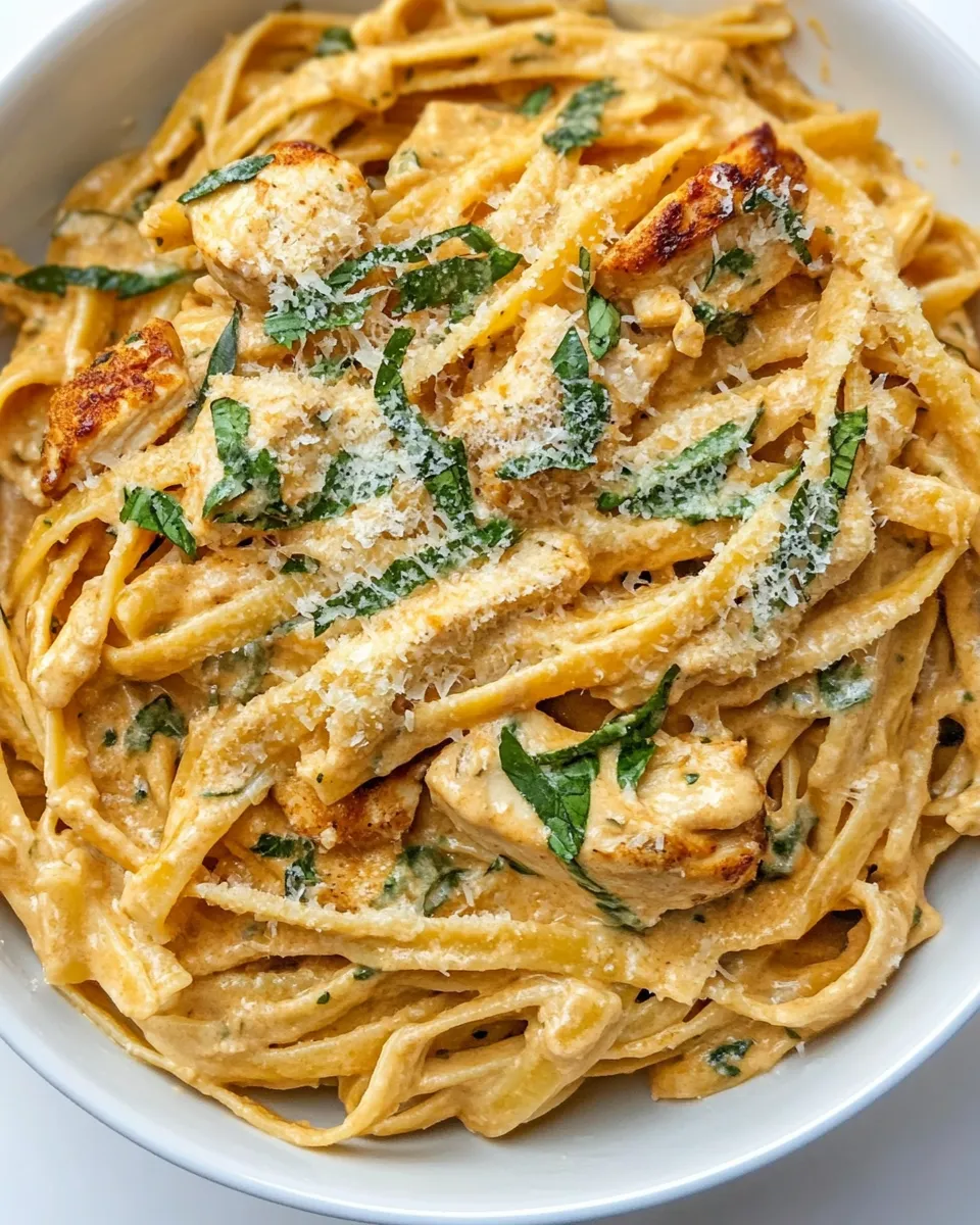 Delicious Creamy Garlic Chicken Pasta dish photo