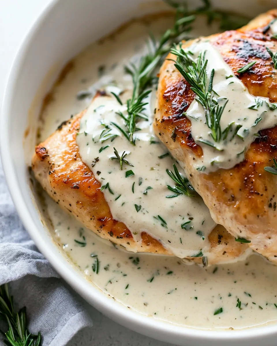 Delicious Creamy Garlic Herb Chicken shot