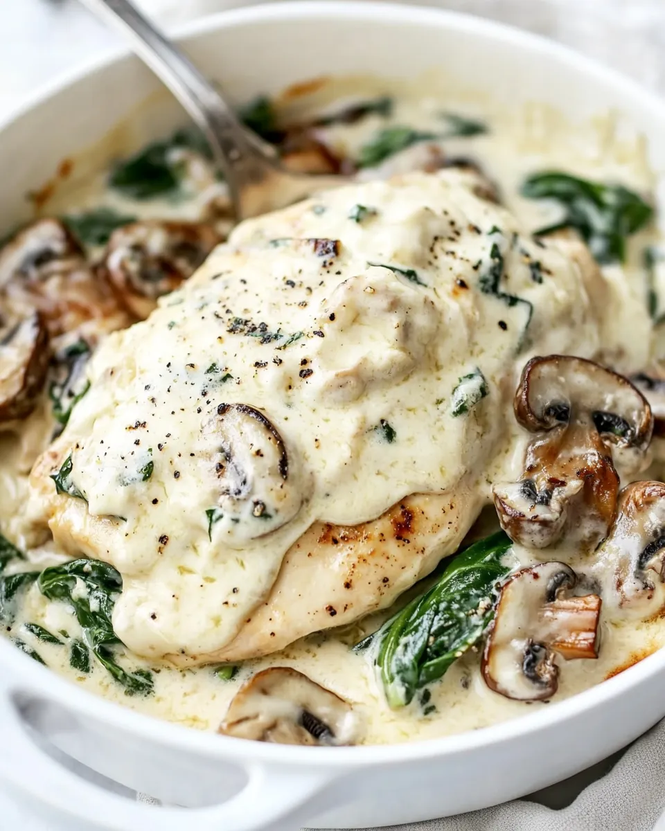 Delicious Creamy Parmesan Garlic Mushroom Chicken image