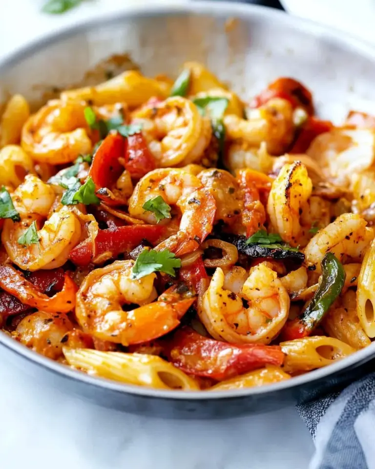 Easy Creamy Shrimp Fajita Pasta Skillet photo