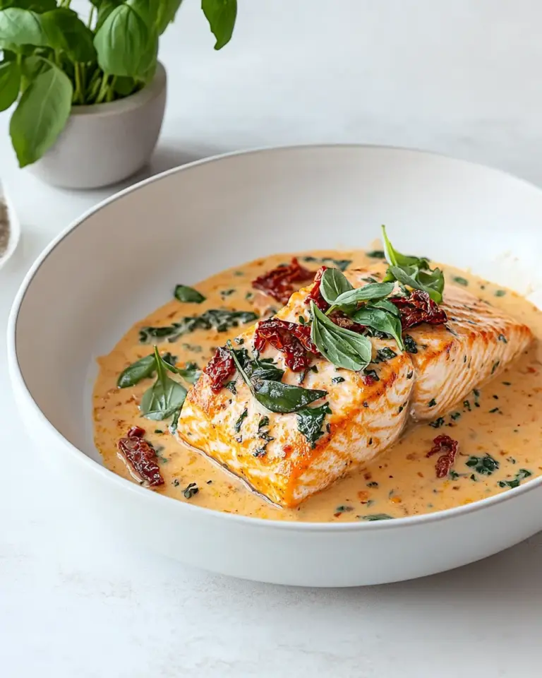 Homemade Creamy Tuscan salmon with sun-dried tomatoes photo