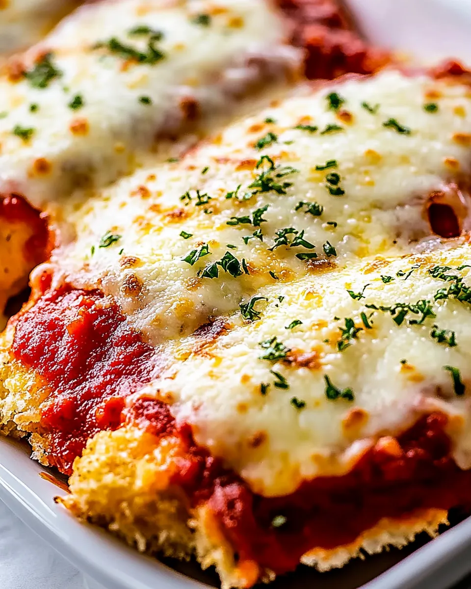 Delicious Crispy Chicken Parmesan (Parmigiana) shot