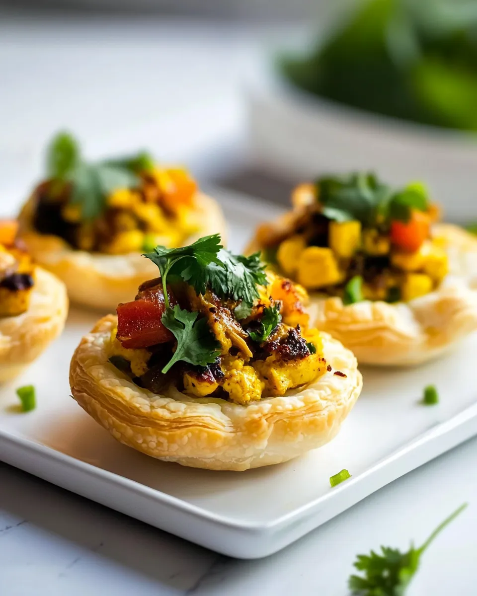 Delicious Curried Chicken Pastry Cups recipe photo