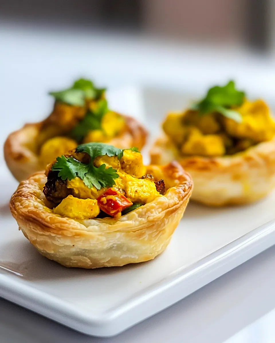 Best Curried Chicken Pastry Cups shot