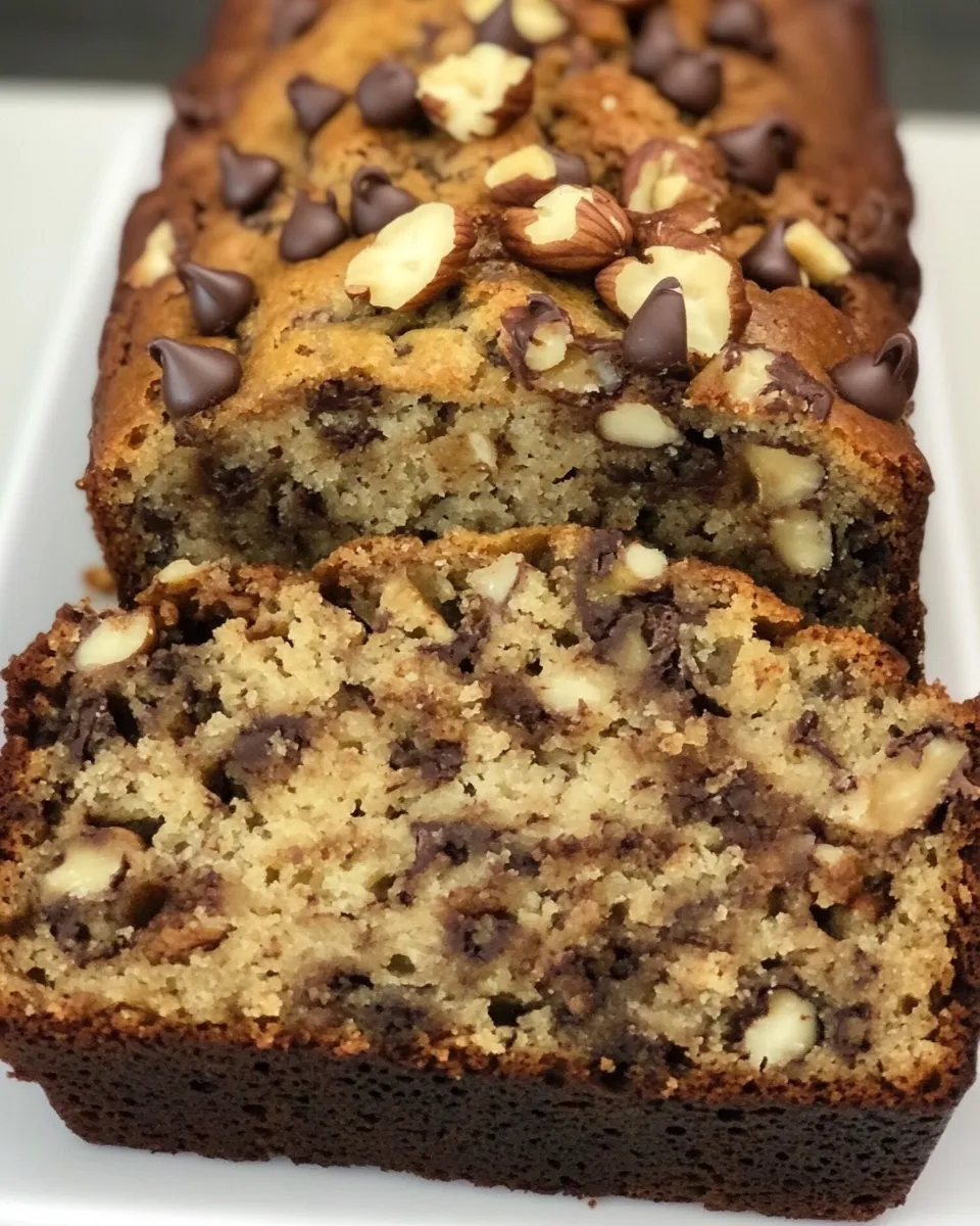 Homemade Dark Chocolate Chip & Walnut Banana Bread photo